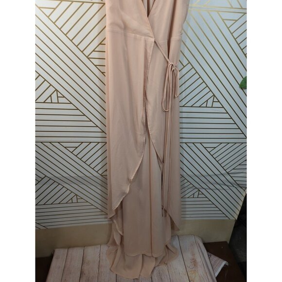 LULU'S Women's Here's To Us Blush Pink High Low Wrap Dress Maxi Size XS NEW - Picture 3 of 8